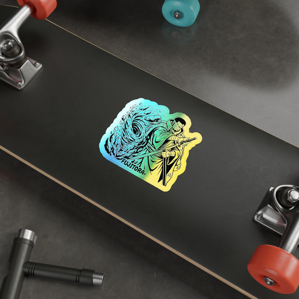 Samurai Fujitora One piece Character Sorcery Illustration Sticker | Holographic Die-cut Sticker