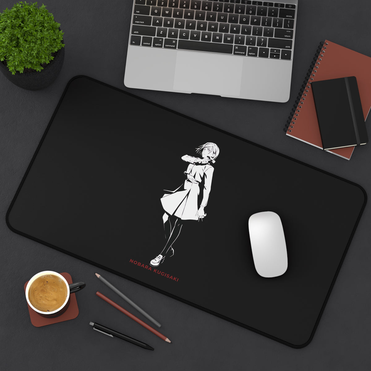 Nobara Kugisaki Jujutsu Kaisen  Anime Characters Girl Desk Mat | Minimal Black Gaming Mousepad