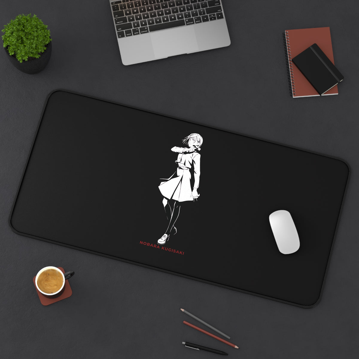 Nobara Kugisaki Jujutsu Kaisen  Anime Characters Girl Desk Mat | Minimal Black Gaming Mousepad