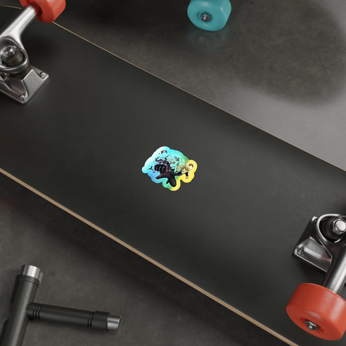 Anime One Piece Fighter Monkey D Garp Character holographic die-cut sticker | holographic sticker