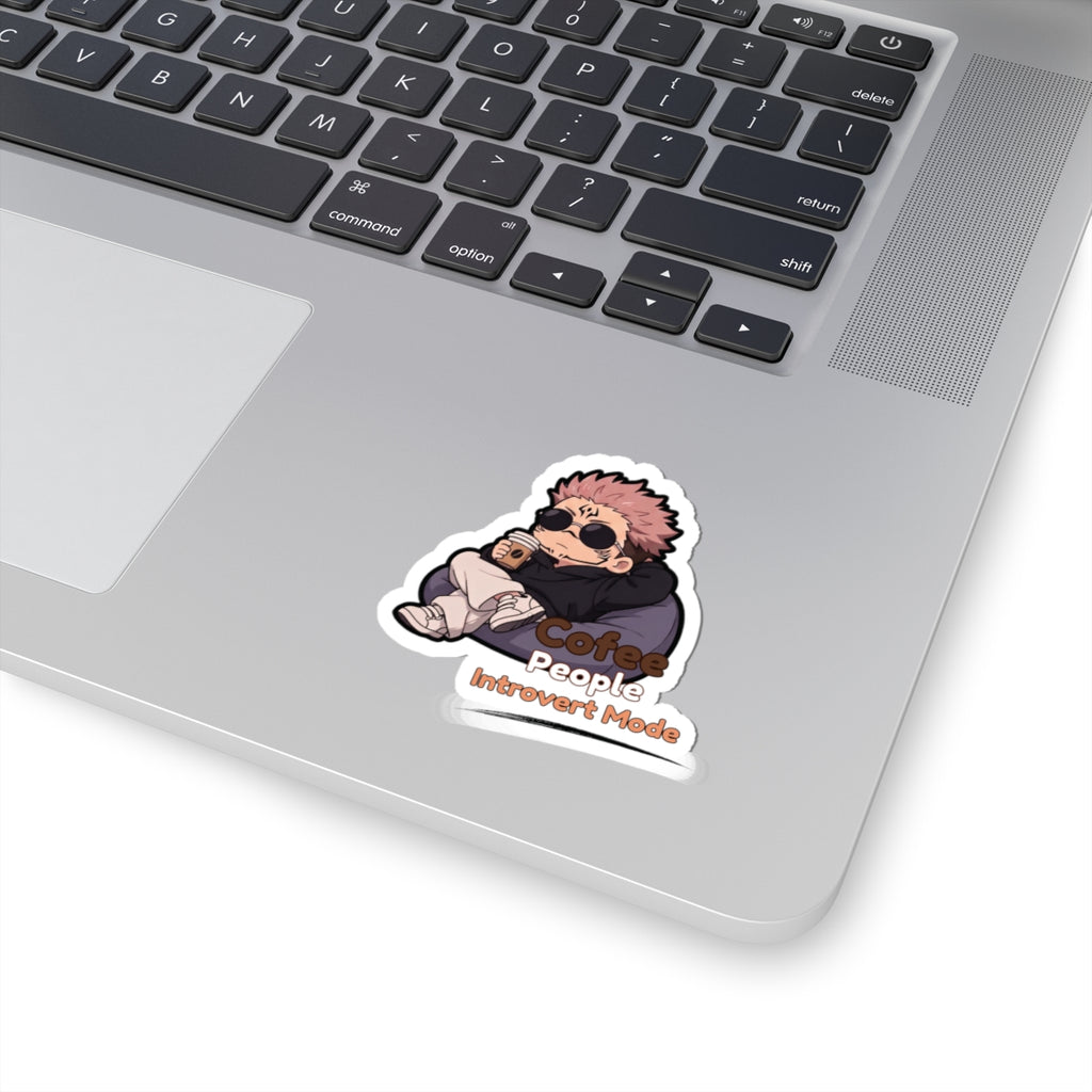 Coffee People Introvert Mode Sukuna Jujutsu Kaisen Character Sticker | Kiss-Cut Sticker