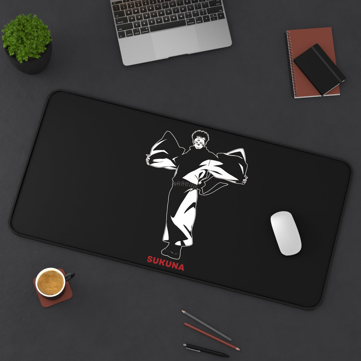 Sukuna Silhouette Desk Mat | Anime Character Gaming Mousepad