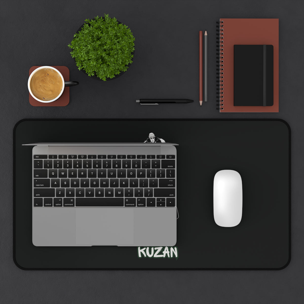 Kuzan Character Silhouette Desk Mat | Anime-Inspired Mousepad