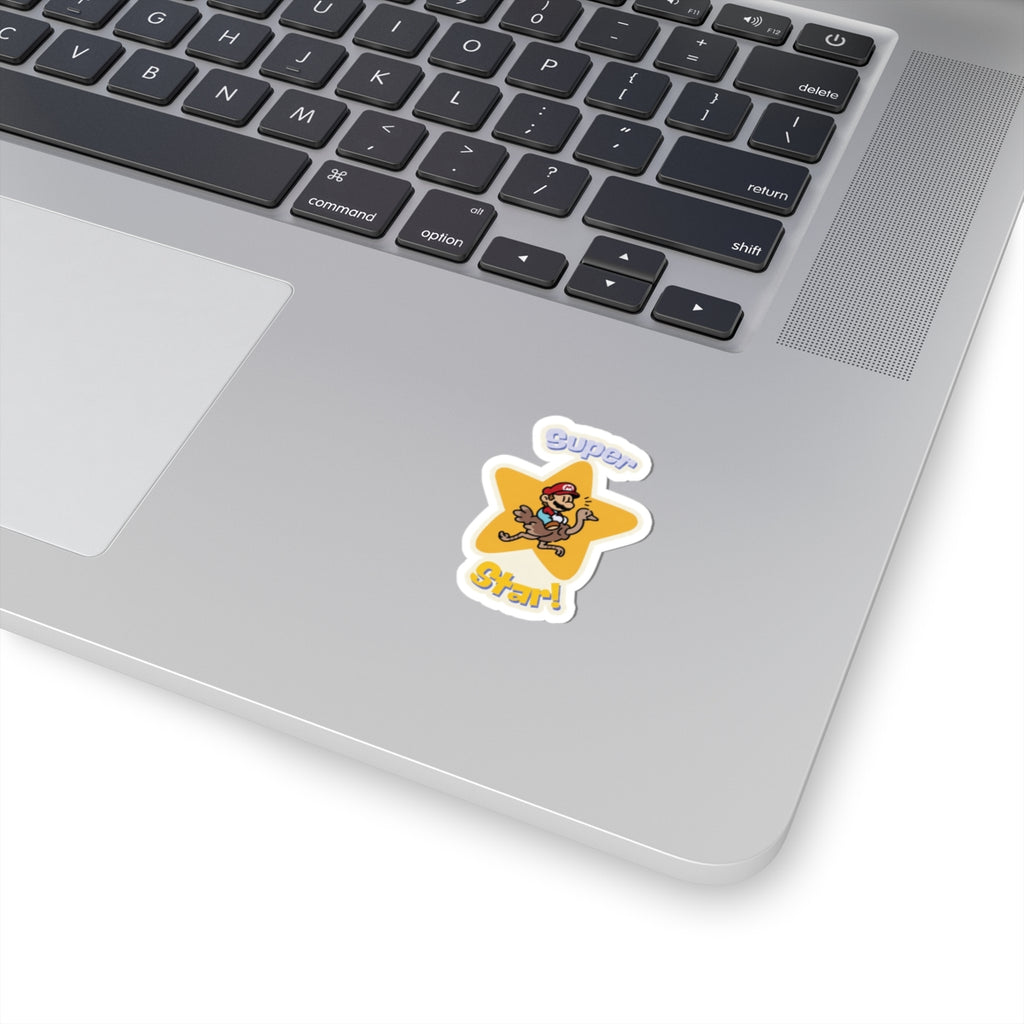 Super Star! Retro Gaming Sticker | Glossy Ostrich Rider Decal