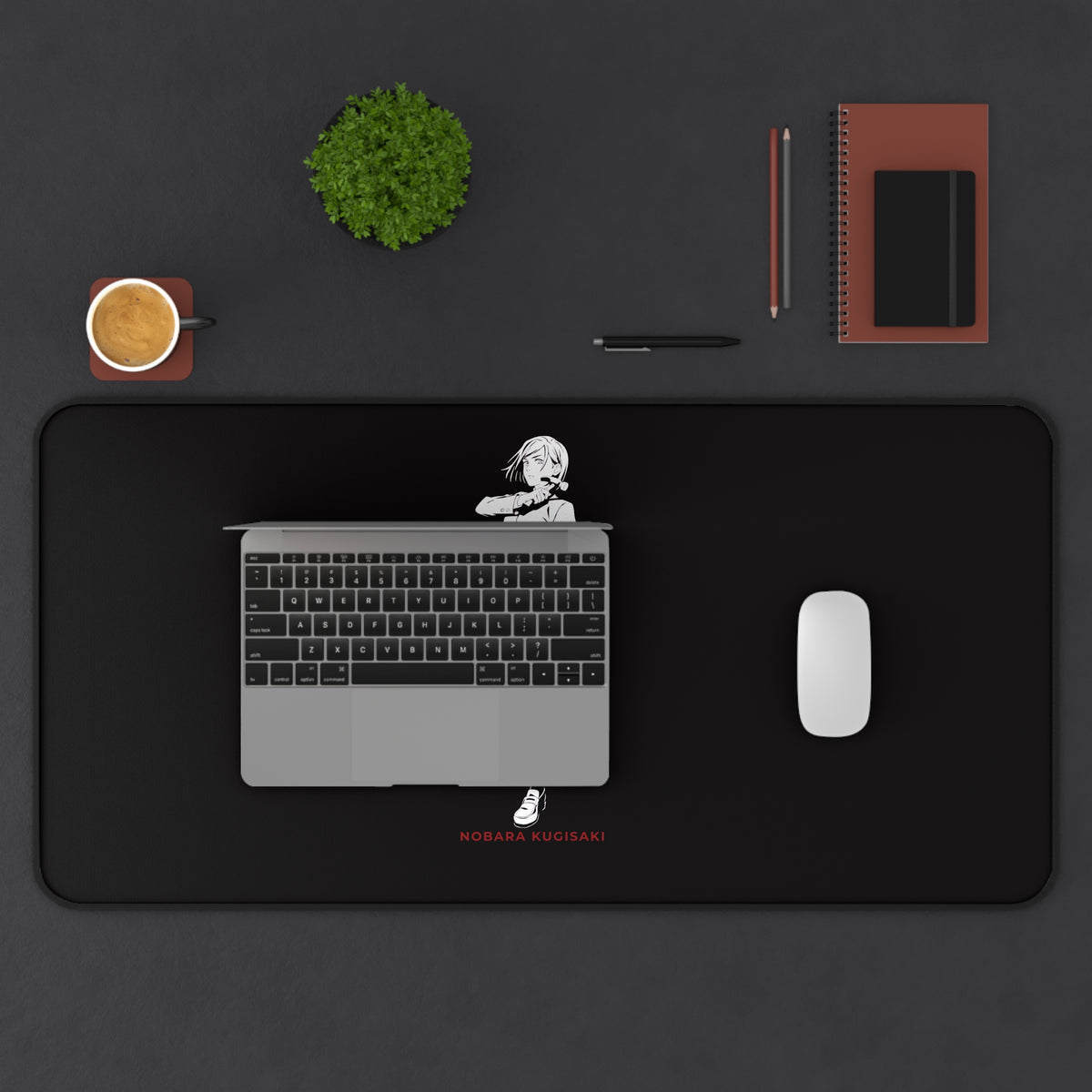 Nobara Kugisaki Jujutsu Kaisen  Anime Characters Girl Desk Mat | Minimal Black Gaming Mousepad