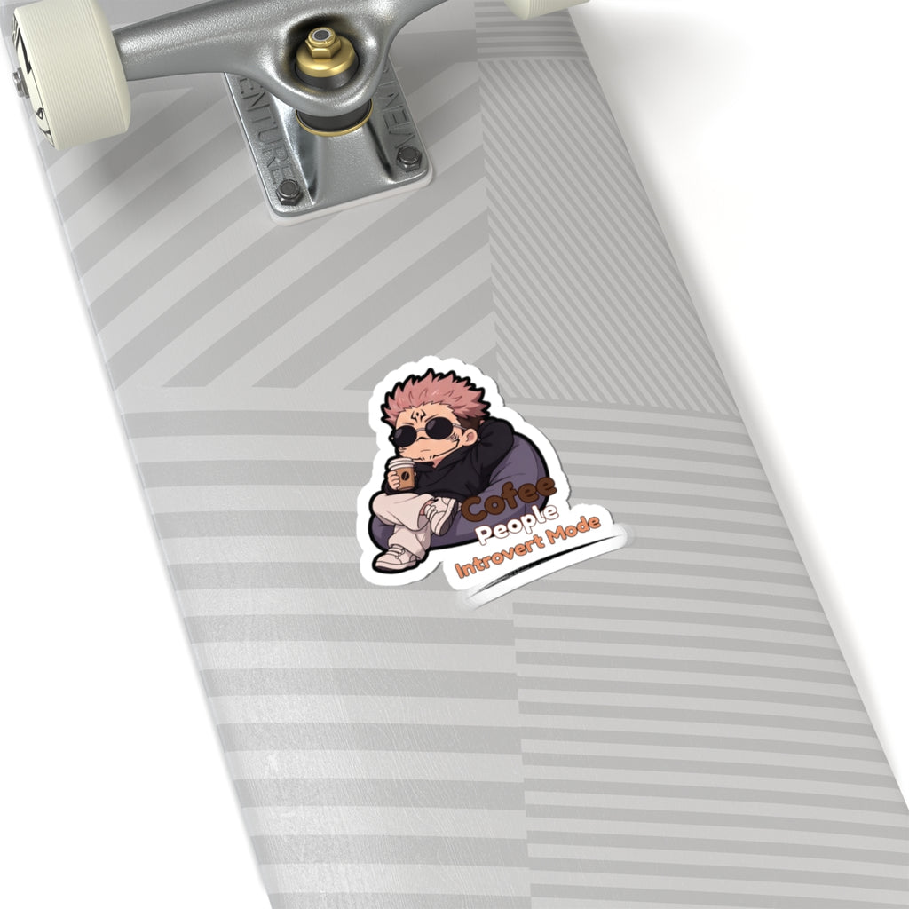 Coffee People Introvert Mode Sukuna Jujutsu Kaisen Character Sticker | Kiss-Cut Sticker