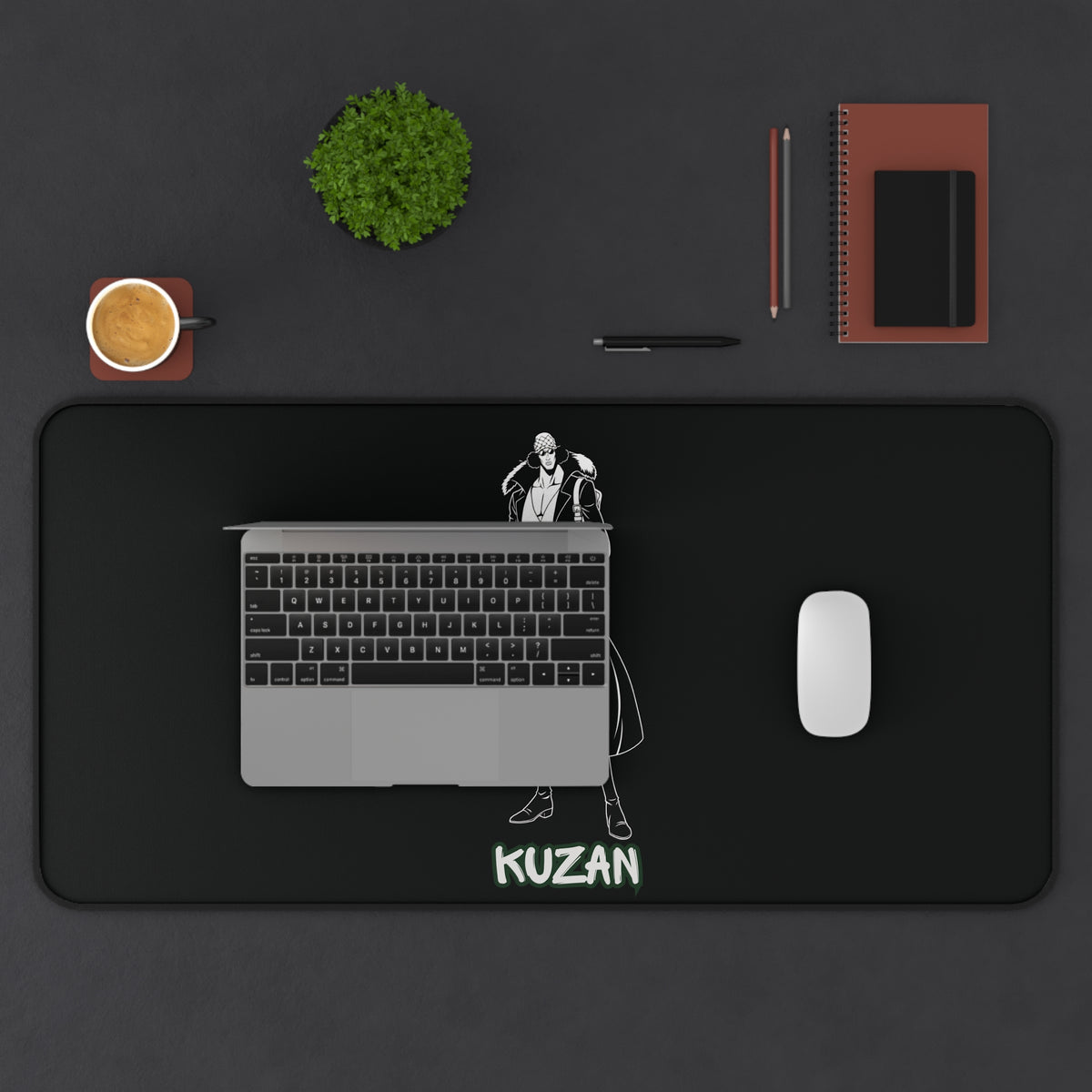 Kuzan Character Silhouette Desk Mat | Anime-Inspired Mousepad