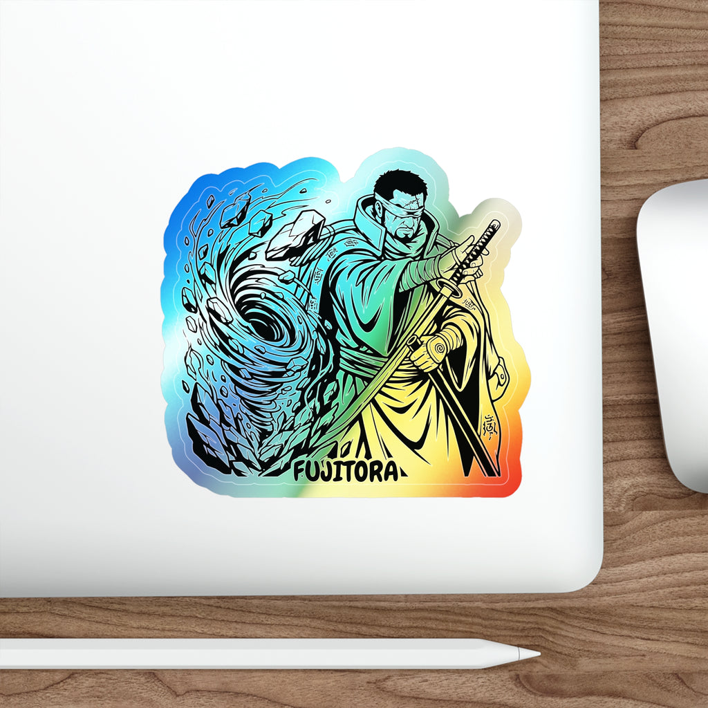 Samurai Fujitora One piece Character Sorcery Illustration Sticker | Holographic Die-cut Sticker