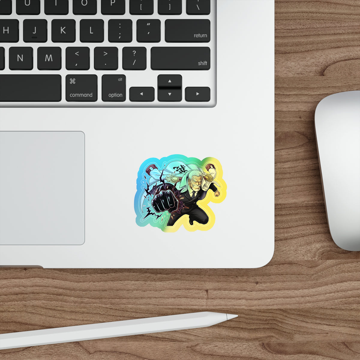 Anime One Piece Fighter Monkey D Garp Character holographic die-cut sticker | holographic sticker