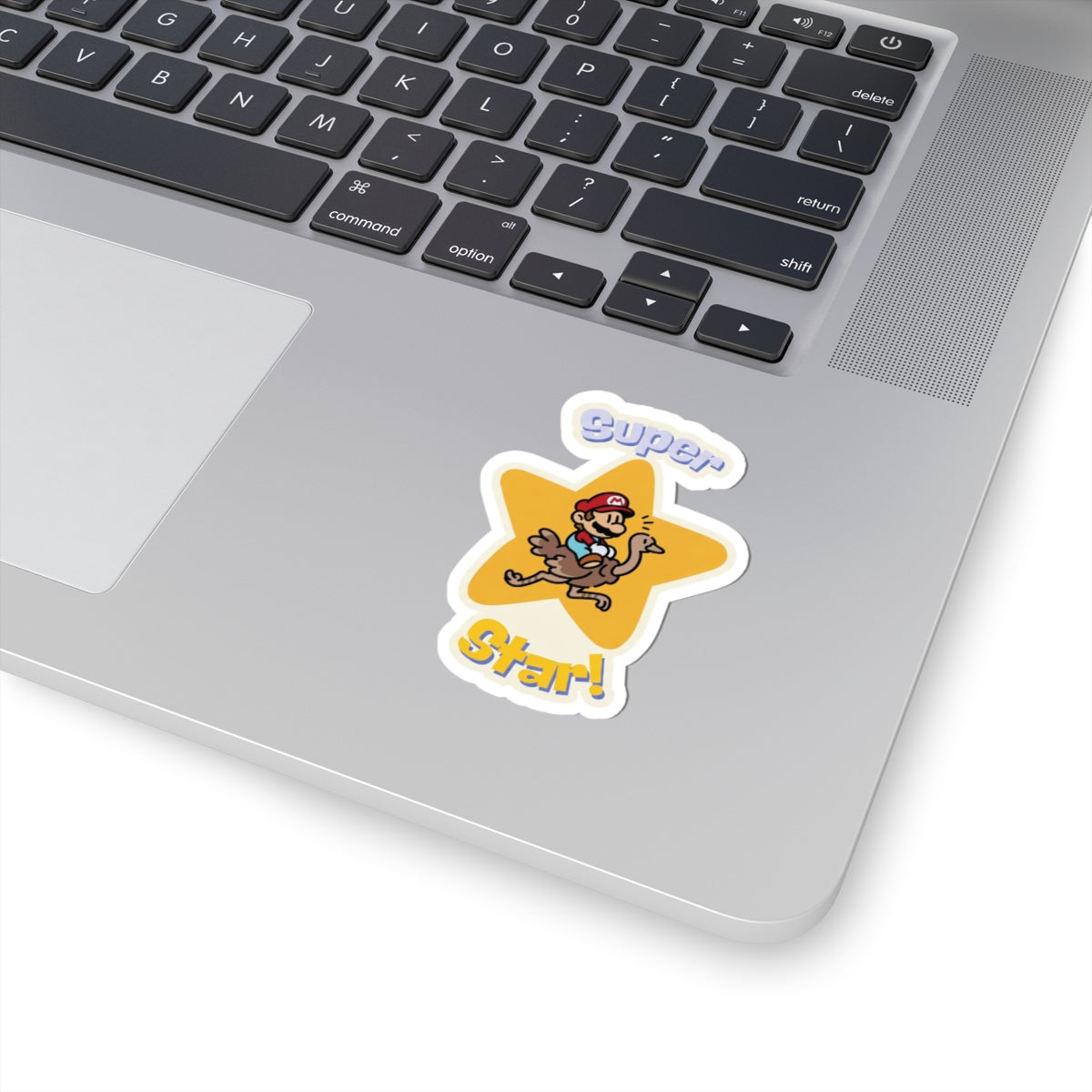 Super Star! Retro Gaming Sticker | Glossy Ostrich Rider Decal