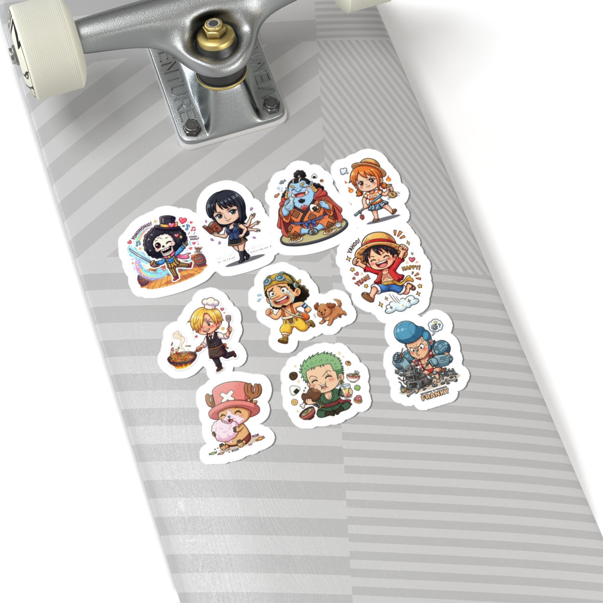 Cute Chibi One Piece Pirates Crew Sticker Sheet  Glossy Kiss-Cut Stickers for Laptops , Journals, Water Bottles & More.