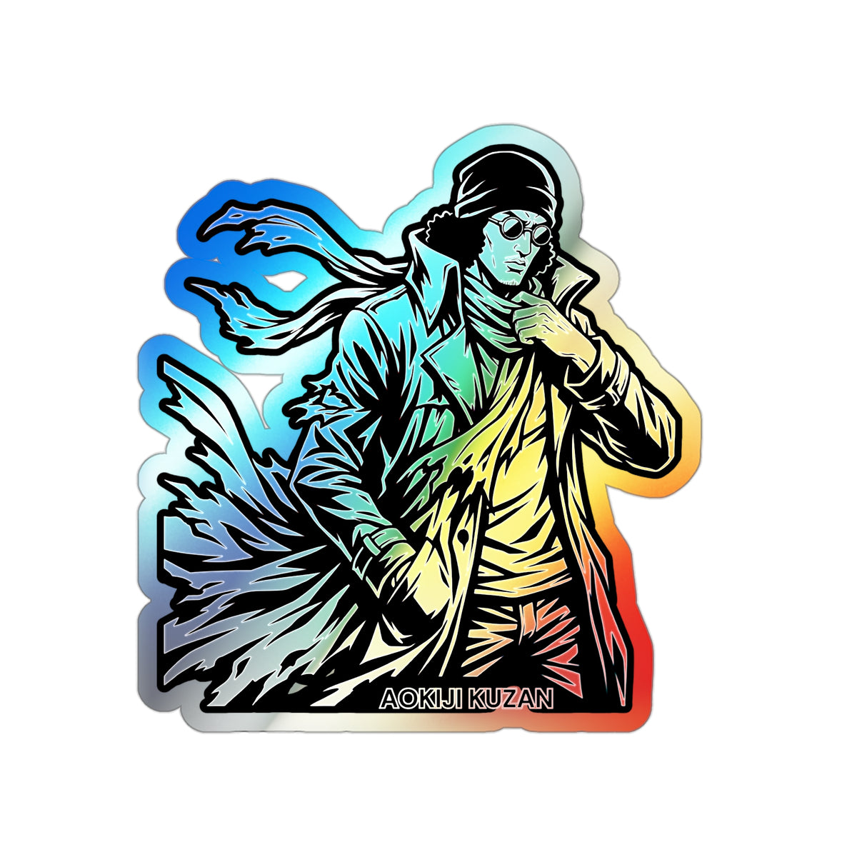 KUZAN One Piece Character sticker Holographic Sticker For your Laptop,Tumbler,Phone,Diary Books and  Musical Instrument