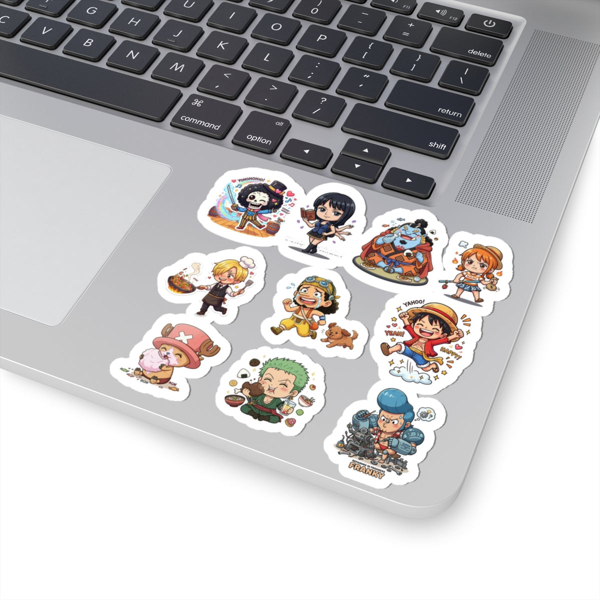 Cute Chibi One Piece Pirates Crew Sticker Sheet  Glossy Kiss-Cut Stickers for Laptops , Journals, Water Bottles & More.
