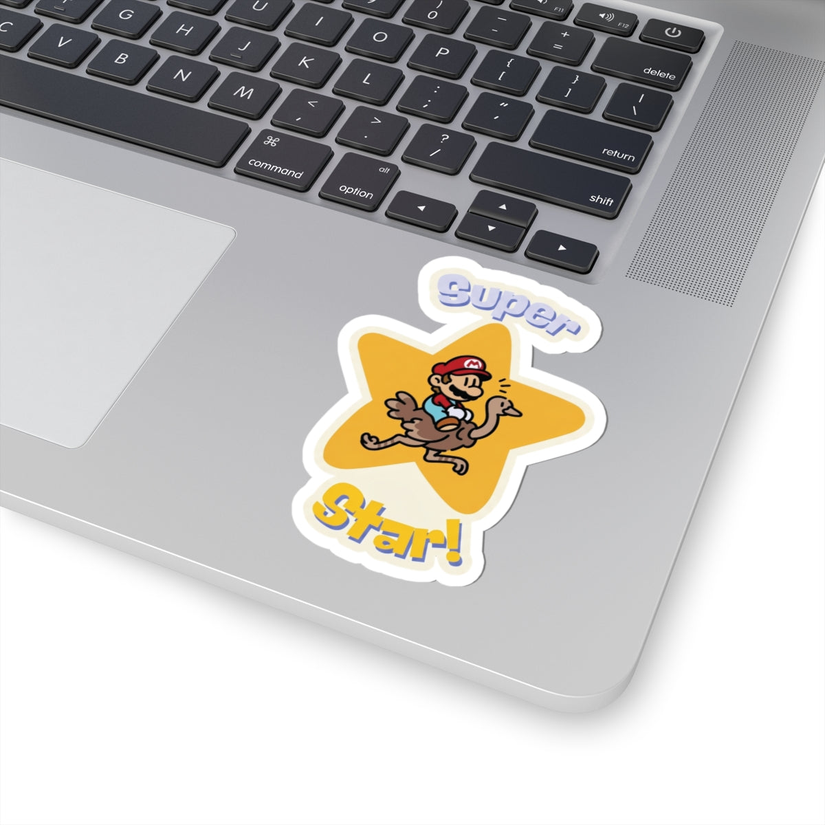 Super Star! Retro Gaming Sticker | Glossy Ostrich Rider Decal