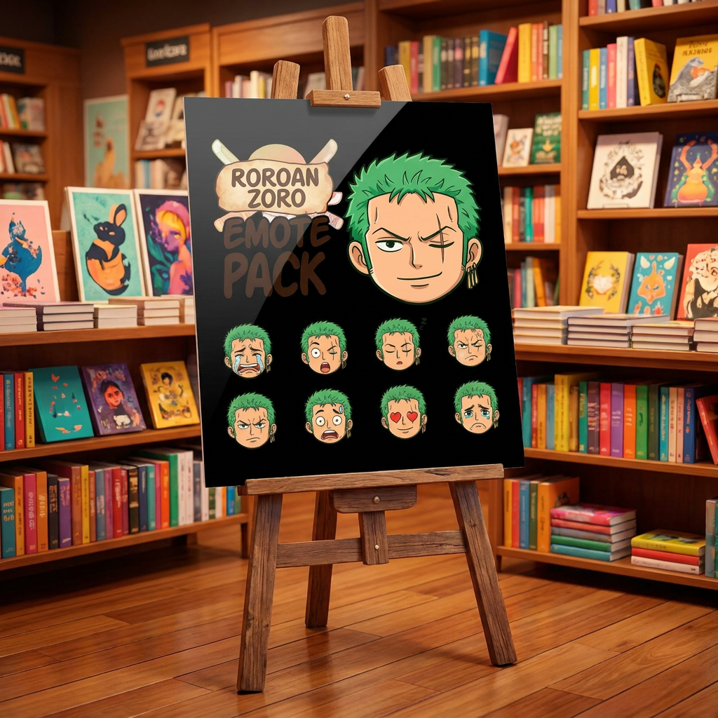 Roronoa Zoro Emote Pack Stickers | Kiss-Cut Anime Character Sticker Set