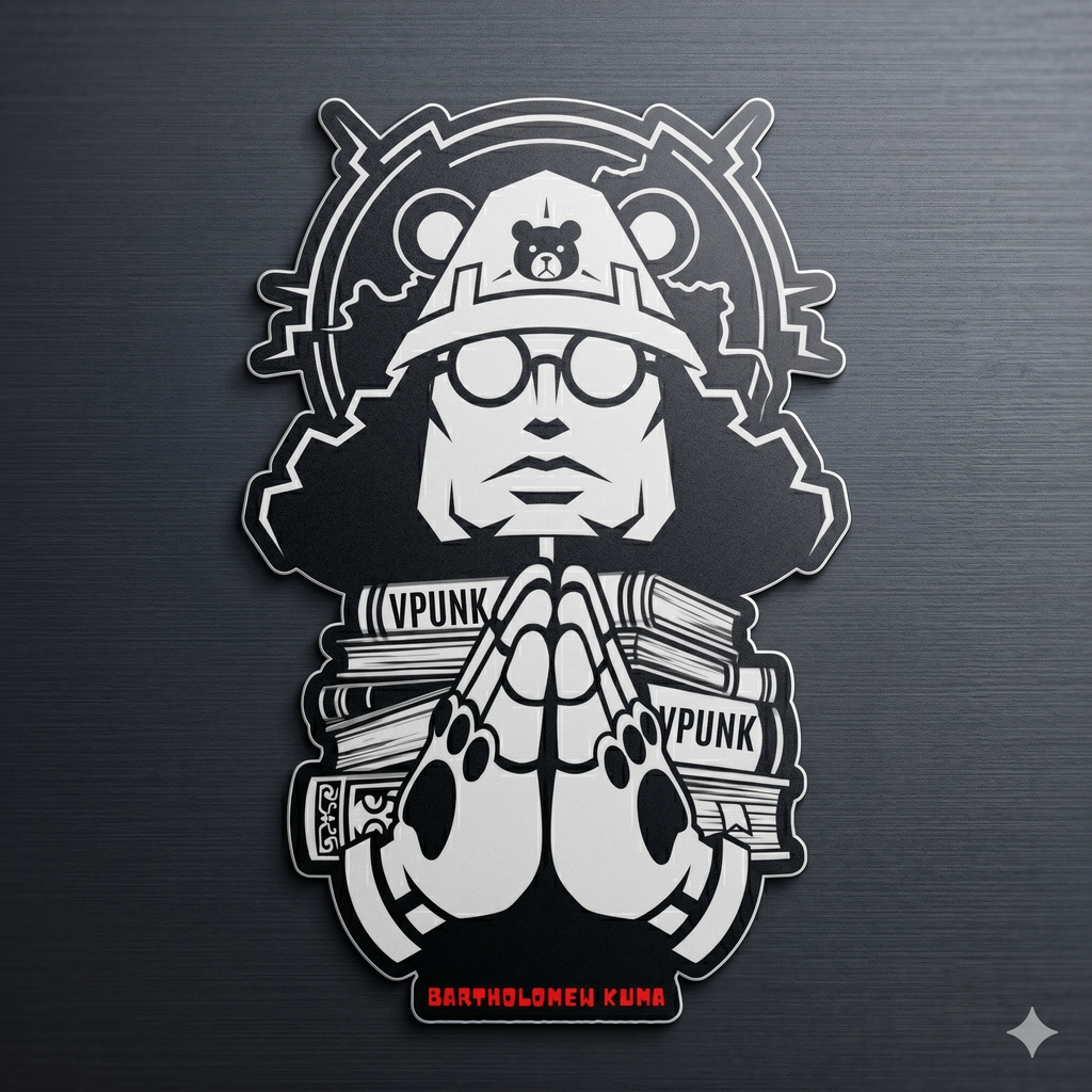 Cyberpunk Praying Soldier Kiss-Cut Sticker | Edgy Anime Decal | Sci-Fi Samurai Armor Aesthetic | Glossy Laptop & Water Bottle Sticker
