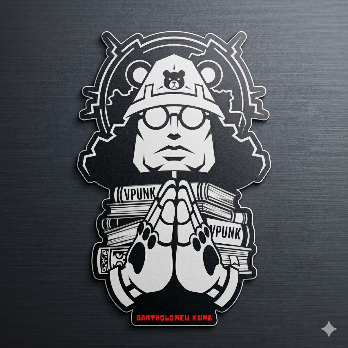 Cyberpunk Praying Soldier Kiss-Cut Sticker | Edgy Anime Decal | Sci-Fi Samurai Armor Aesthetic | Glossy Laptop & Water Bottle Sticker