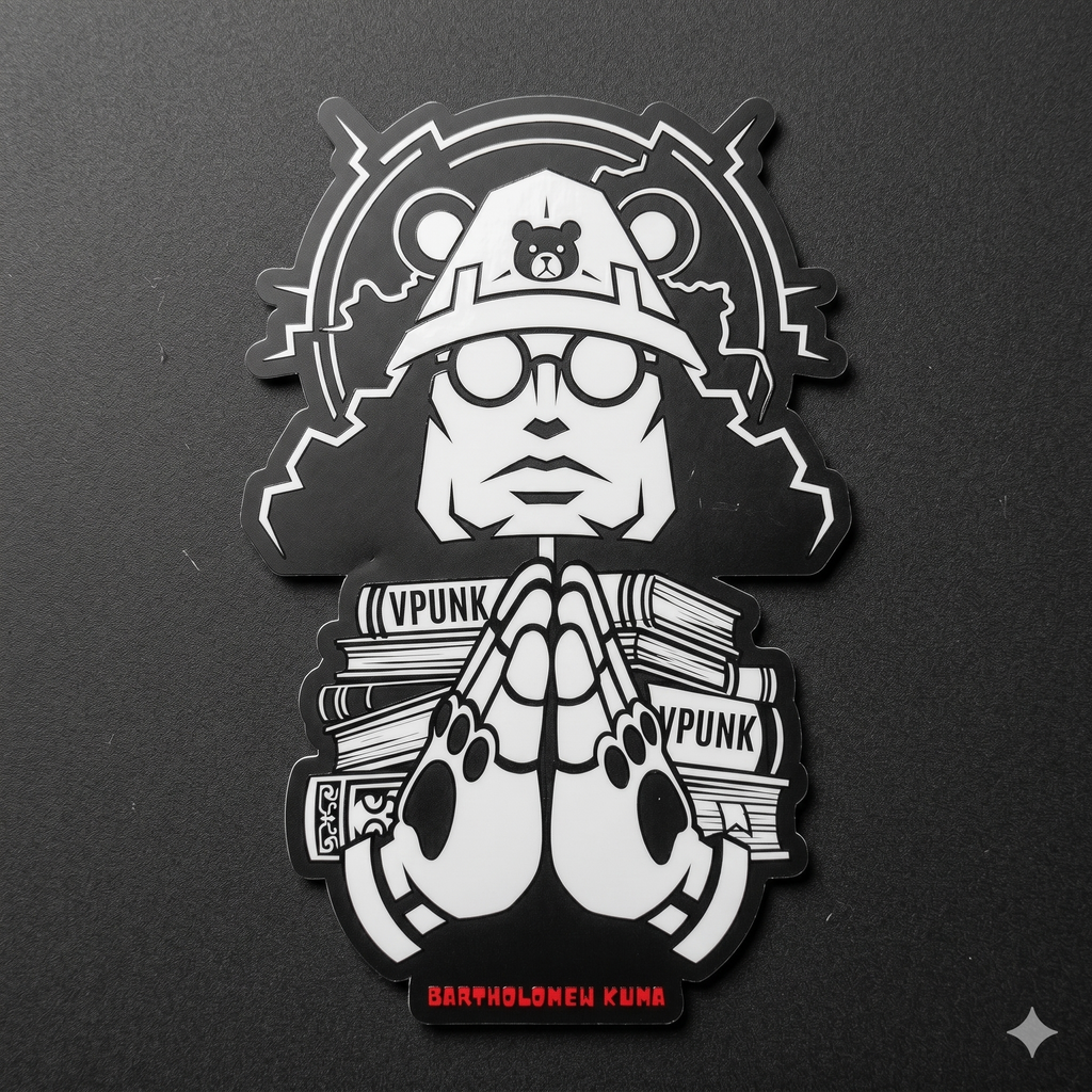 Cyberpunk Praying Soldier Kiss-Cut Sticker | Edgy Anime Decal | Sci-Fi Samurai Armor Aesthetic | Glossy Laptop & Water Bottle Sticker