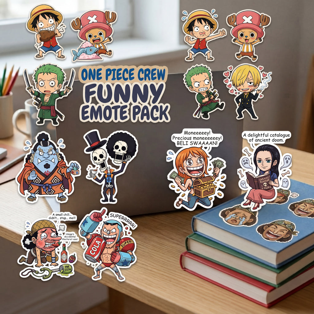 Chibi Anime Funny One Piece  Character Sheet Kiss-Cut Stickers | Cute Vinyl Sticker Set