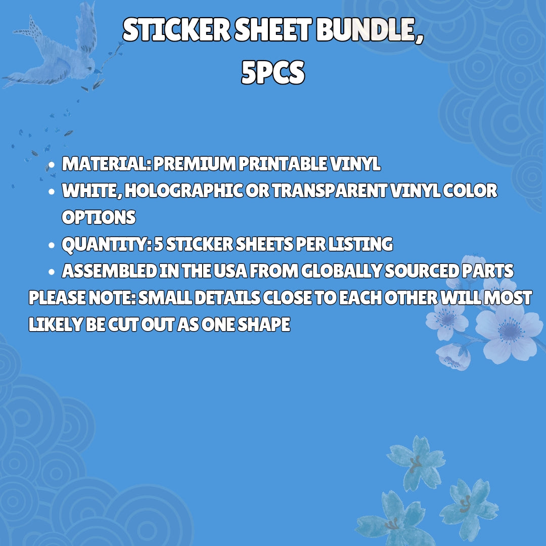 Chibi Anime Character  One Piece  Funny Sticker Sheet sticker sheet  white and transparent vinyl