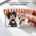 Shocked Anime Duo "DAAAAAAMN!!" Sticker | Jujutsu Kaisen Inspired Meme Decal | Kiss-Cut Vinyl for Laptops, Journals & Water Bottles