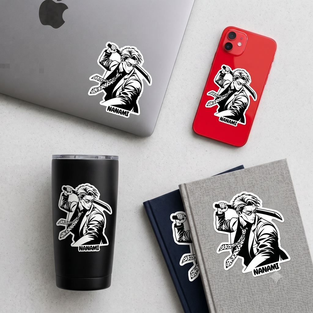 Nanami Sword Warrior Sticker | Anime Manga Style Decal | Glossy Kiss-Cut Vinyl Sticker for Laptops, Journals & Phone Cases