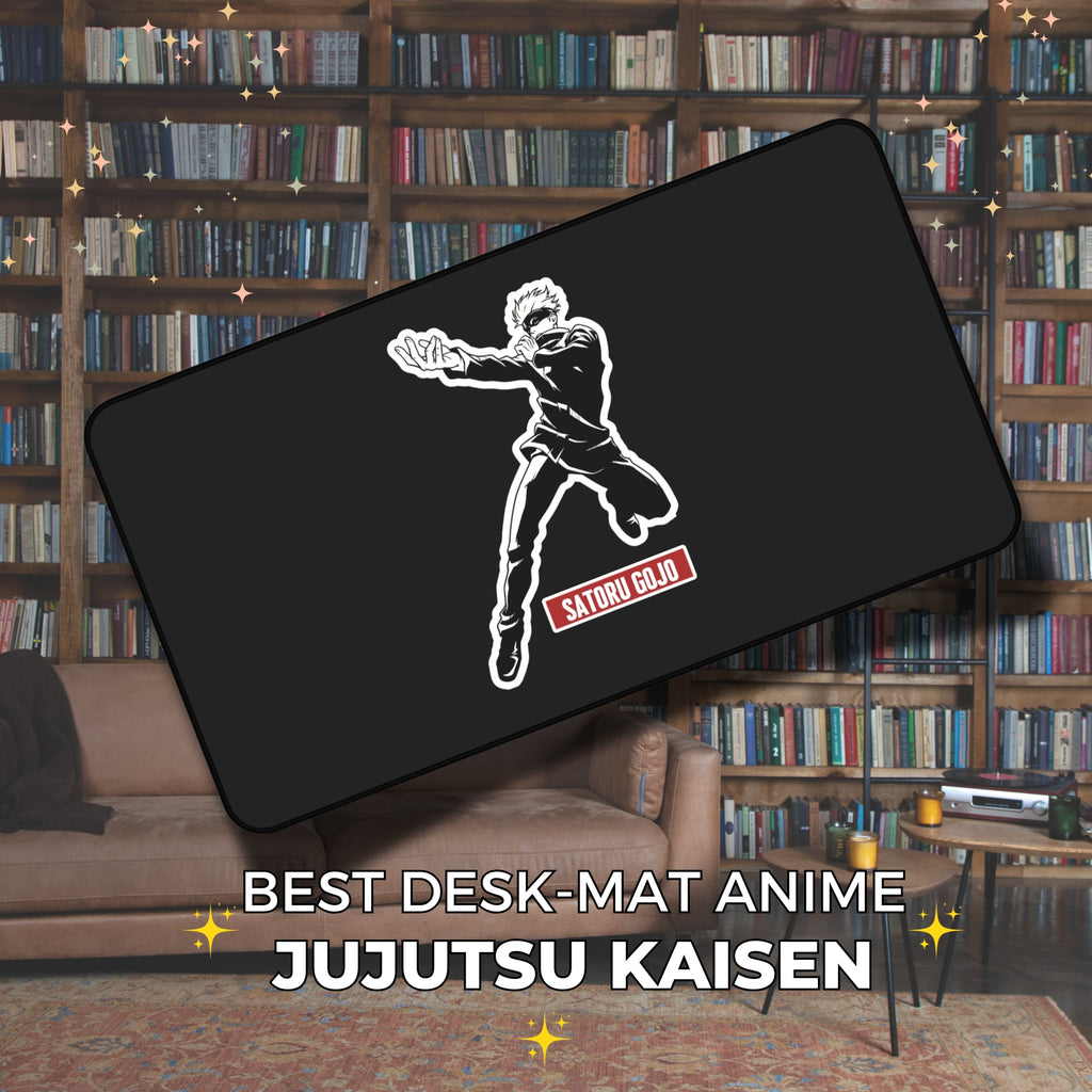 Gojo Satoru  Jujutsu Kaisen  Action Character Desk Mat | Black Gamer Mouse Pad