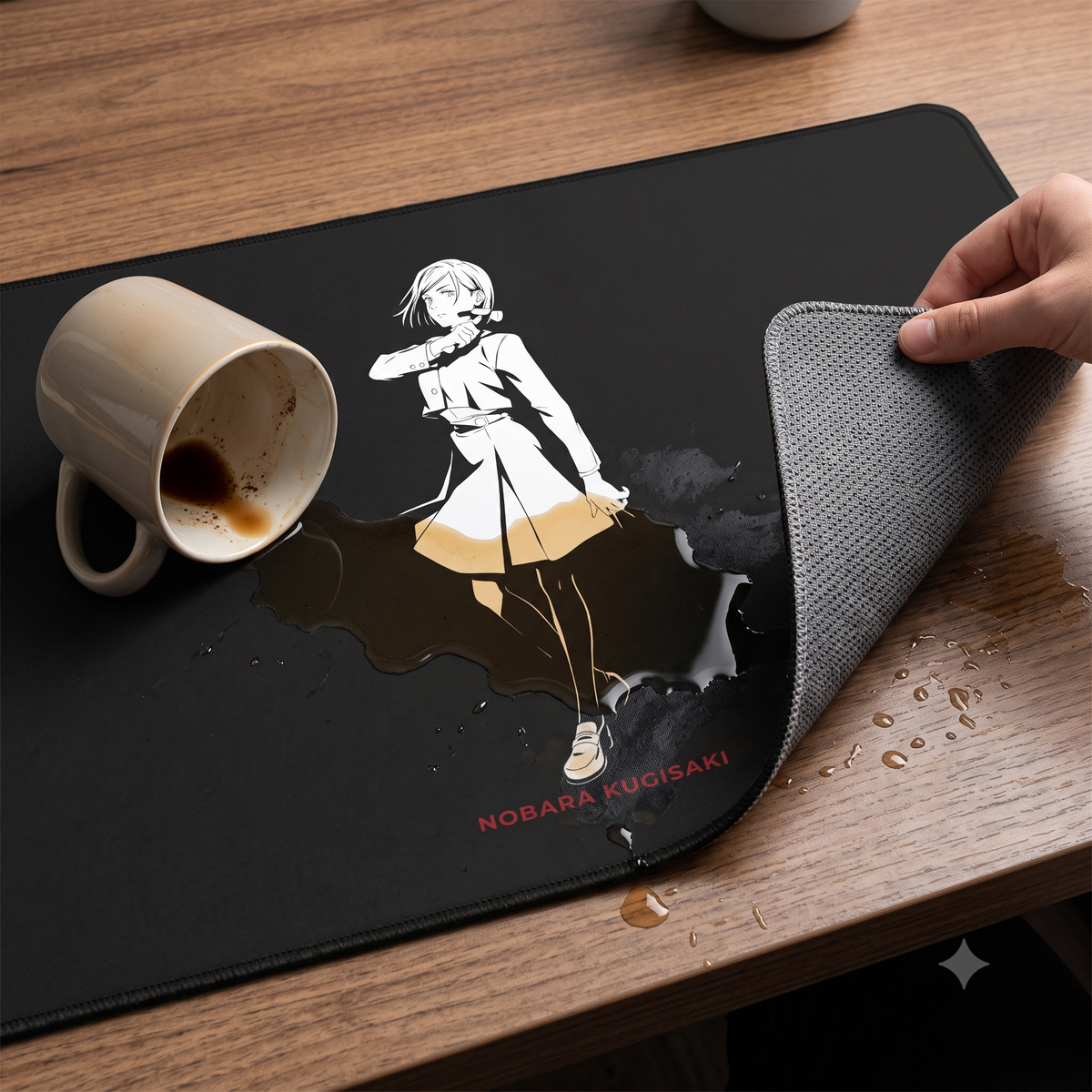 Nobara Kugisaki Jujutsu Kaisen  Anime Characters Girl Desk Mat | Minimal Black Gaming Mousepad
