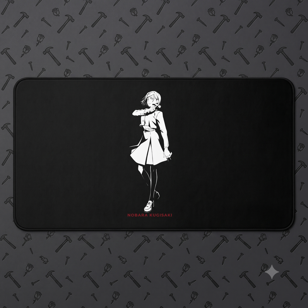 Nobara Kugisaki Jujutsu Kaisen  Anime Characters Girl Desk Mat | Minimal Black Gaming Mousepad
