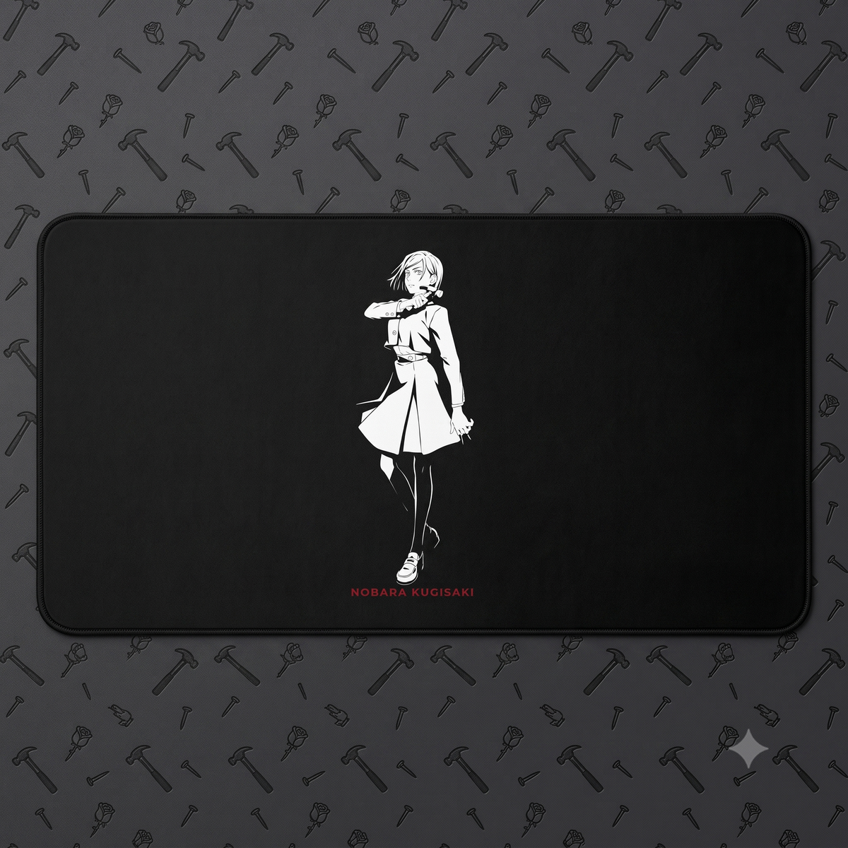 Nobara Kugisaki Jujutsu Kaisen  Anime Characters Girl Desk Mat | Minimal Black Gaming Mousepad