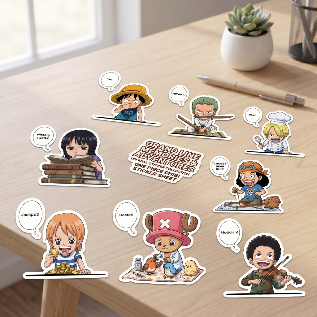 Chibi One Piece Pirate Crew Stickers Kiss-Cut Stickers | Laptop Sticker Sheet