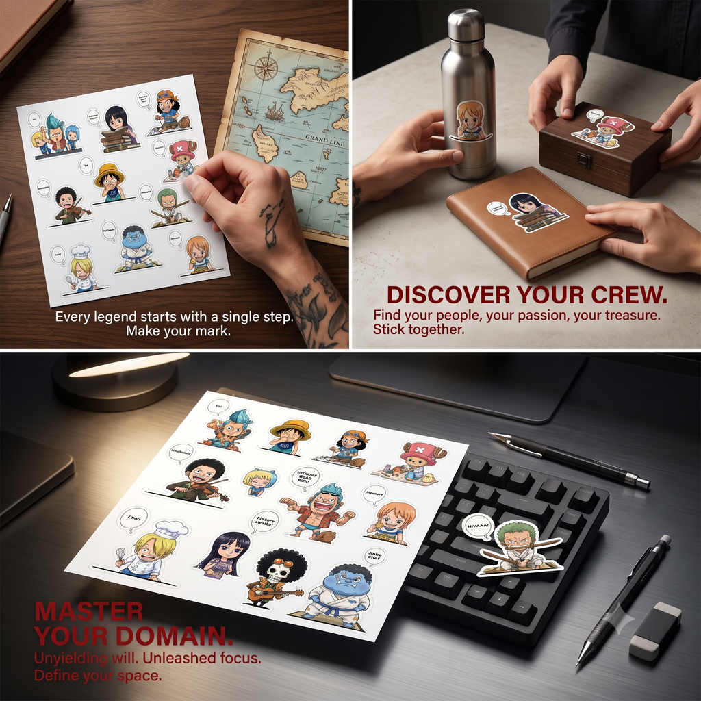 Chibi One Piece Pirate Crew Stickers Kiss-Cut Stickers | Laptop Sticker Sheet