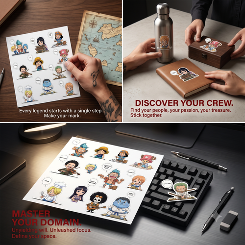 Chibi One Piece Pirate Crew Stickers Kiss-Cut Stickers | Laptop Sticker Sheet