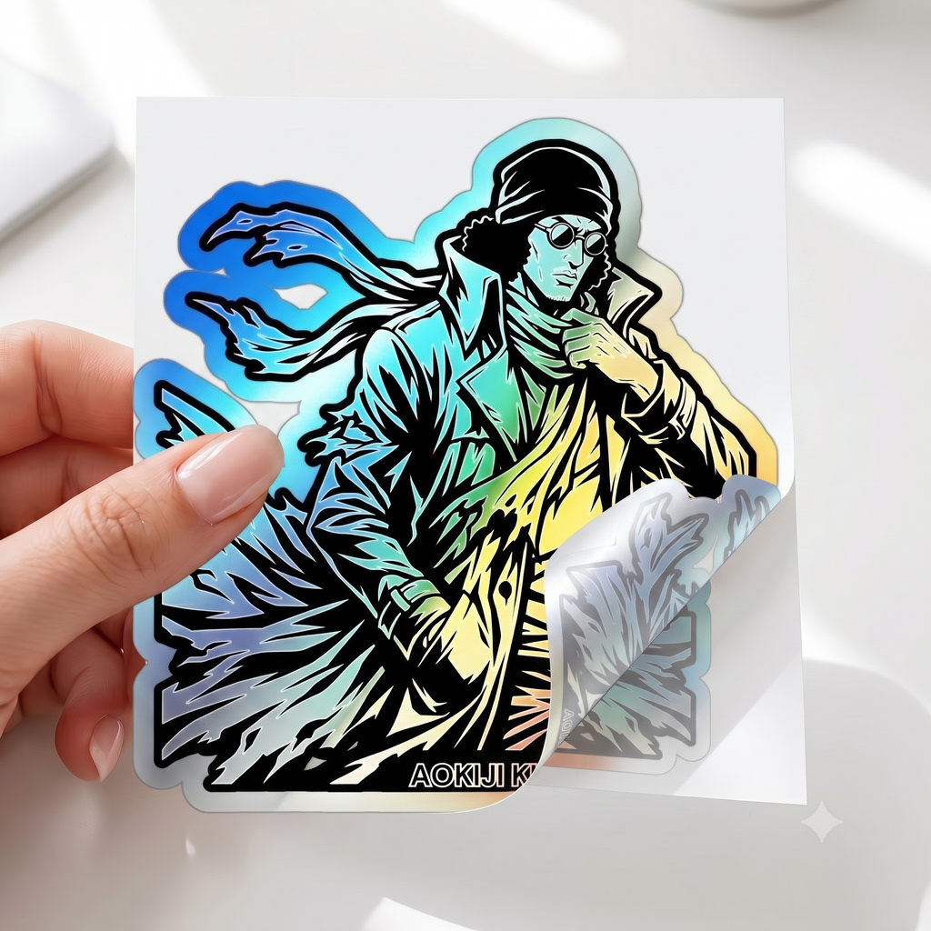 KUZAN One Piece Character sticker Holographic Sticker For your Laptop,Tumbler,Phone,Diary Books and  Musical Instrument