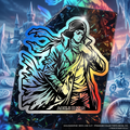 KUZAN One Piece Character sticker Holographic Sticker For your Laptop,Tumbler,Phone,Diary Books and  Musical Instrument