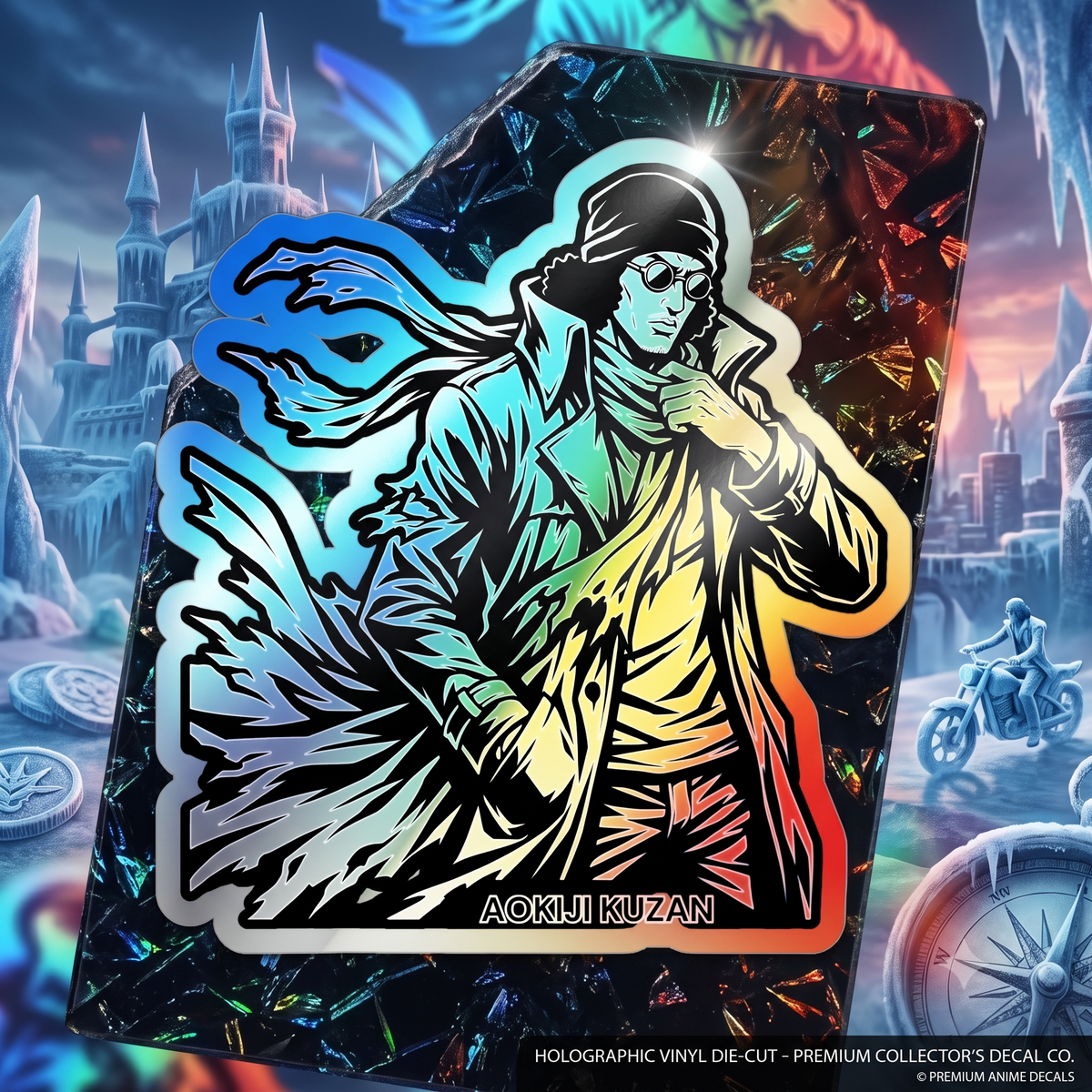 KUZAN One Piece Character sticker Holographic Sticker For your Laptop,Tumbler,Phone,Diary Books and  Musical Instrument