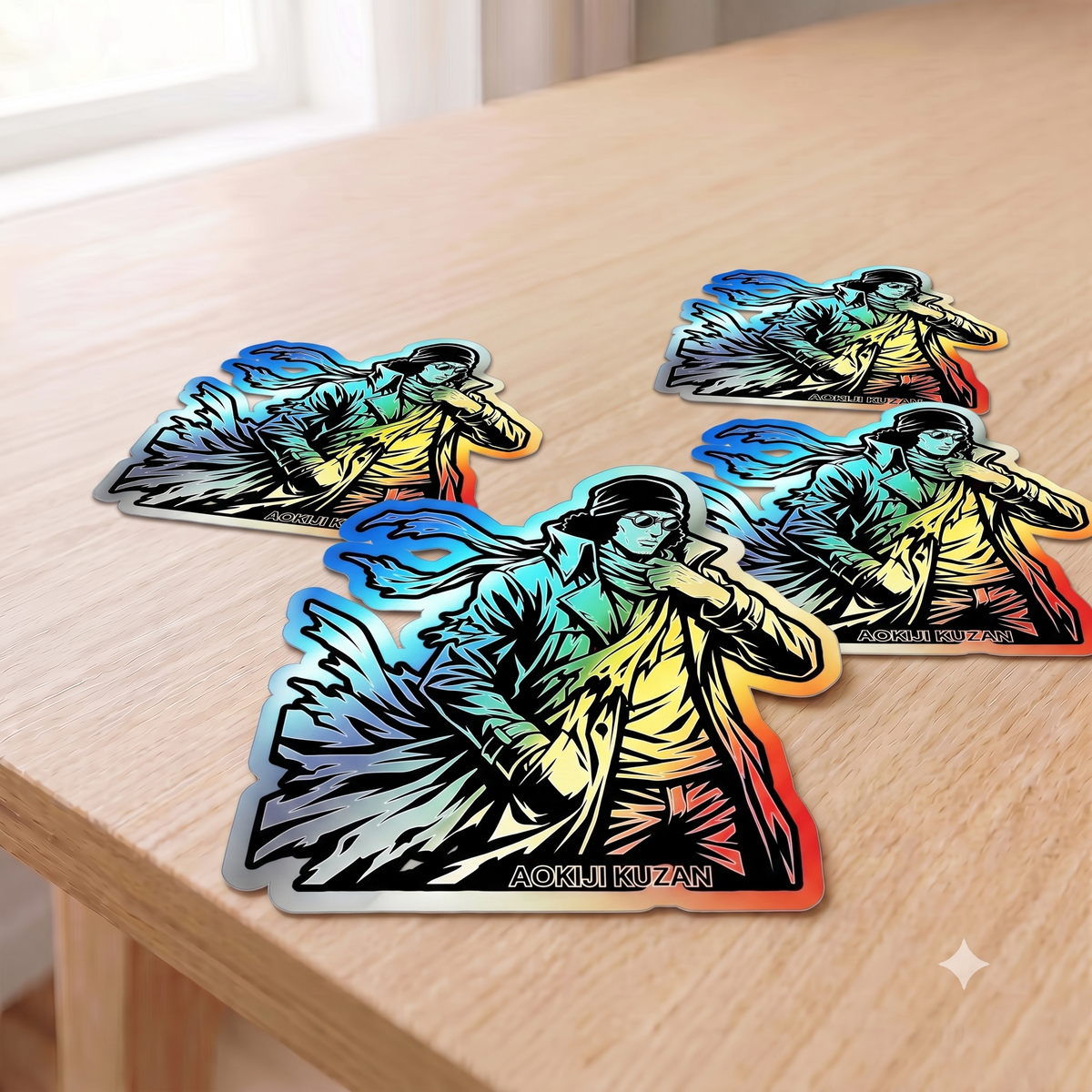 KUZAN One Piece Character sticker Holographic Sticker For your Laptop,Tumbler,Phone,Diary Books and  Musical Instrument