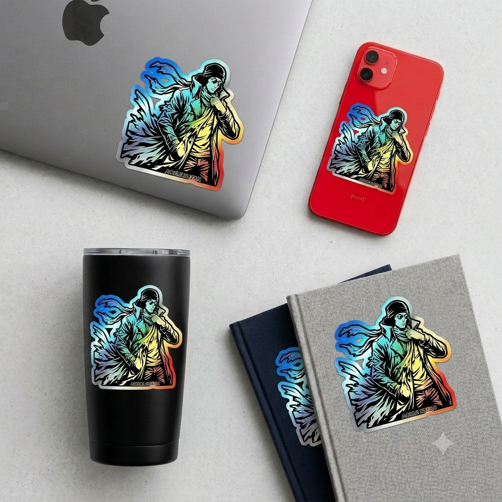 KUZAN One Piece Character sticker Holographic Sticker For your Laptop,Tumbler,Phone,Diary Books and  Musical Instrument