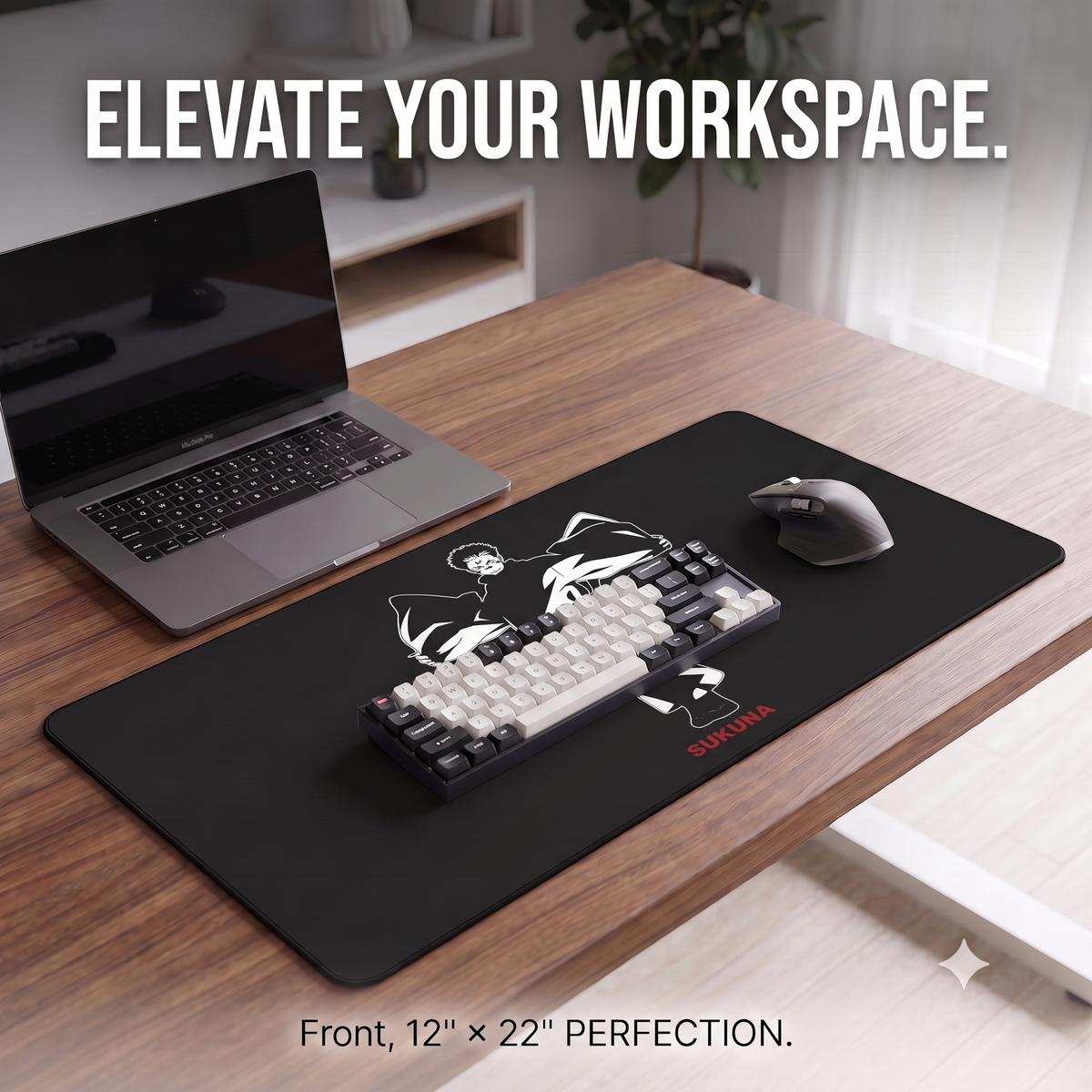 Sukuna Silhouette Desk Mat | Anime Character Gaming Mousepad