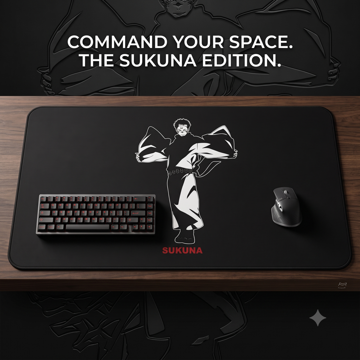 Sukuna Silhouette Desk Mat | Anime Character Gaming Mousepad