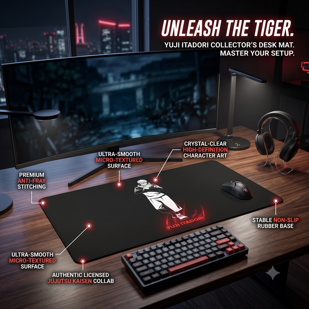 Yuji Itadori Illustration Desk Mat | Anime Character Mousepad
