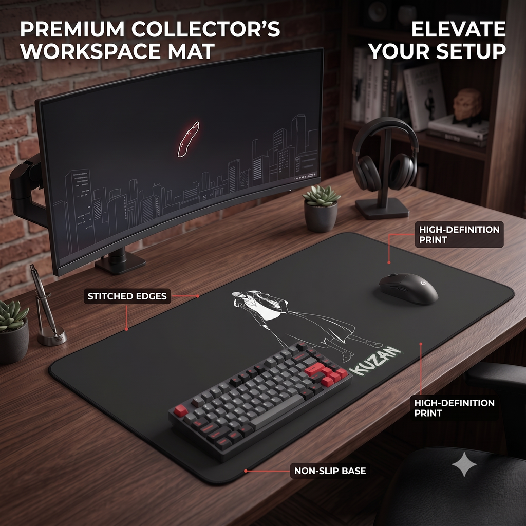 Kuzan Character Silhouette Desk Mat | Anime-Inspired Mousepad
