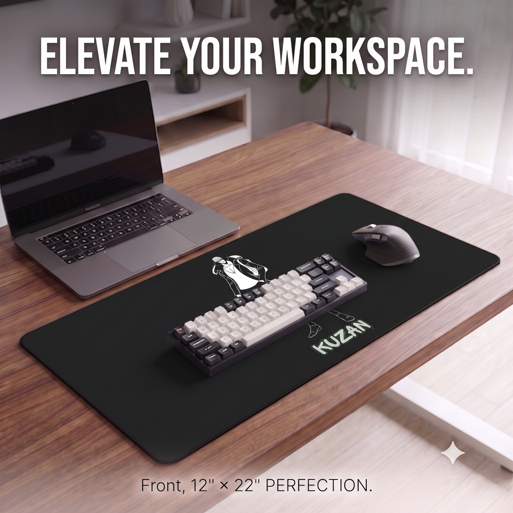 Kuzan Character Silhouette Desk Mat | Anime-Inspired Mousepad