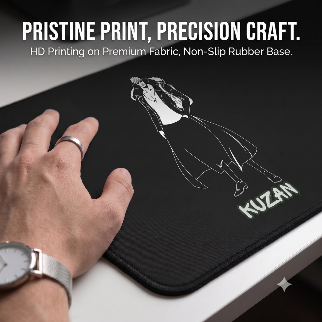 Kuzan Character Silhouette Desk Mat | Anime-Inspired Mousepad