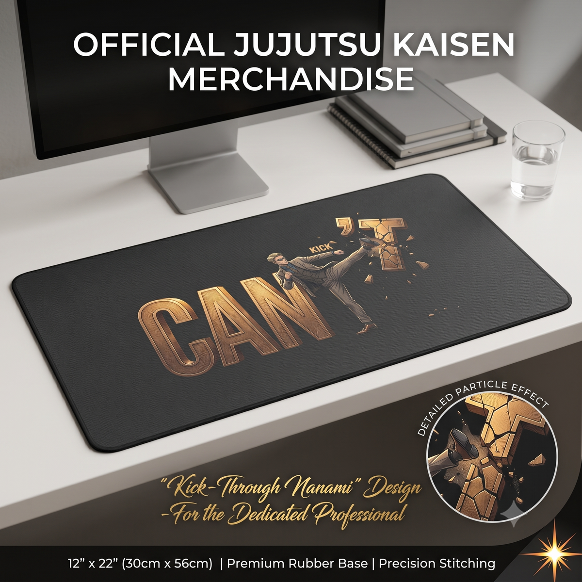Kick Through Nanami  Jujutsu Kaisen Character Desk Mat | Motivational Breakthrough Office Mousepad