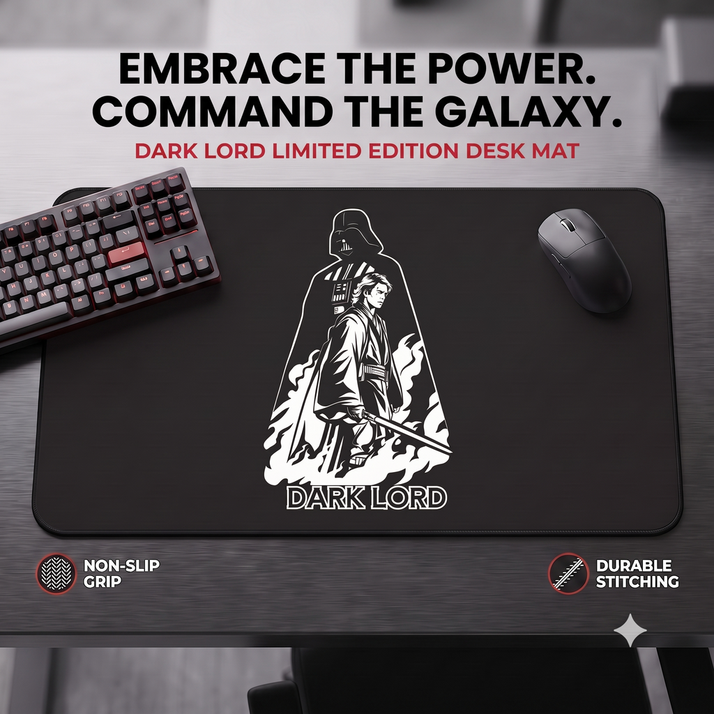 Dark Lord illustration Desk Mat | Sith-themed gaming mousepad
