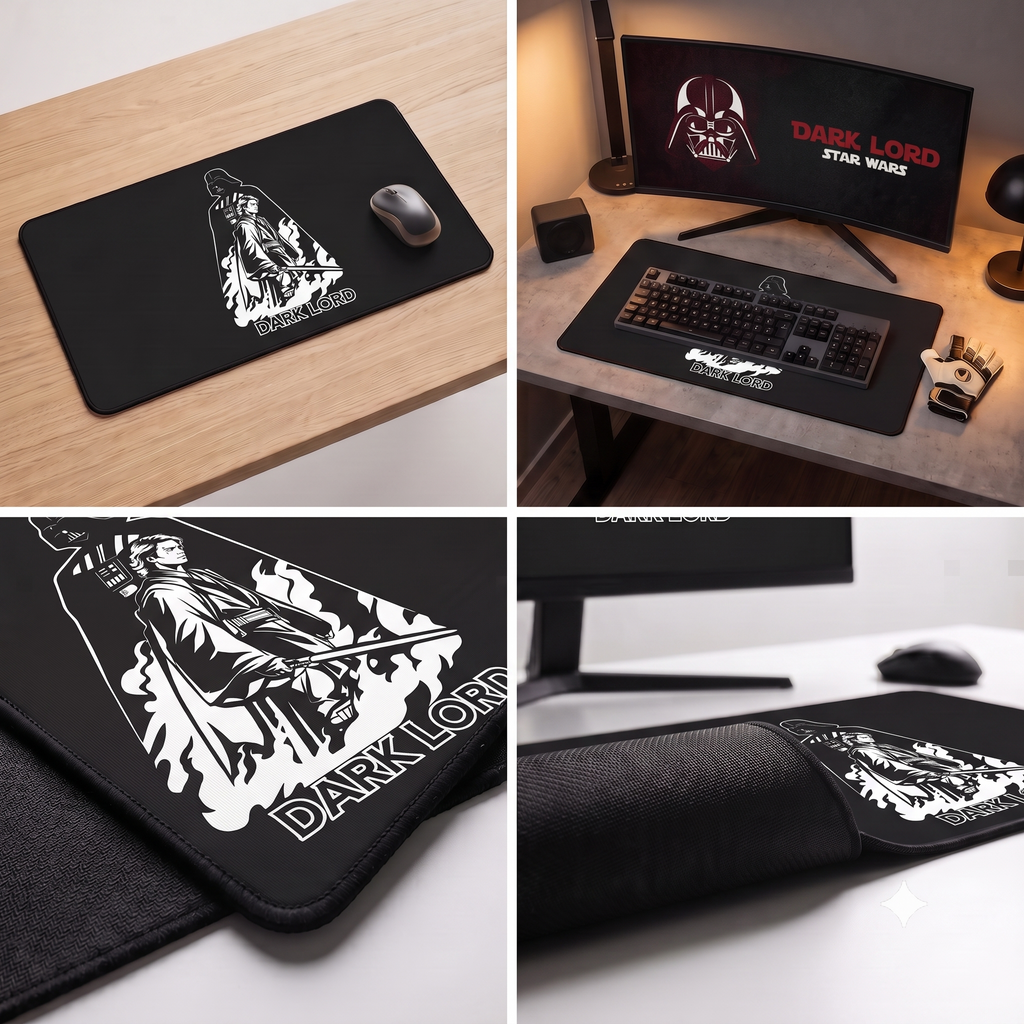 Dark Lord illustration Desk Mat | Sith-themed gaming mousepad