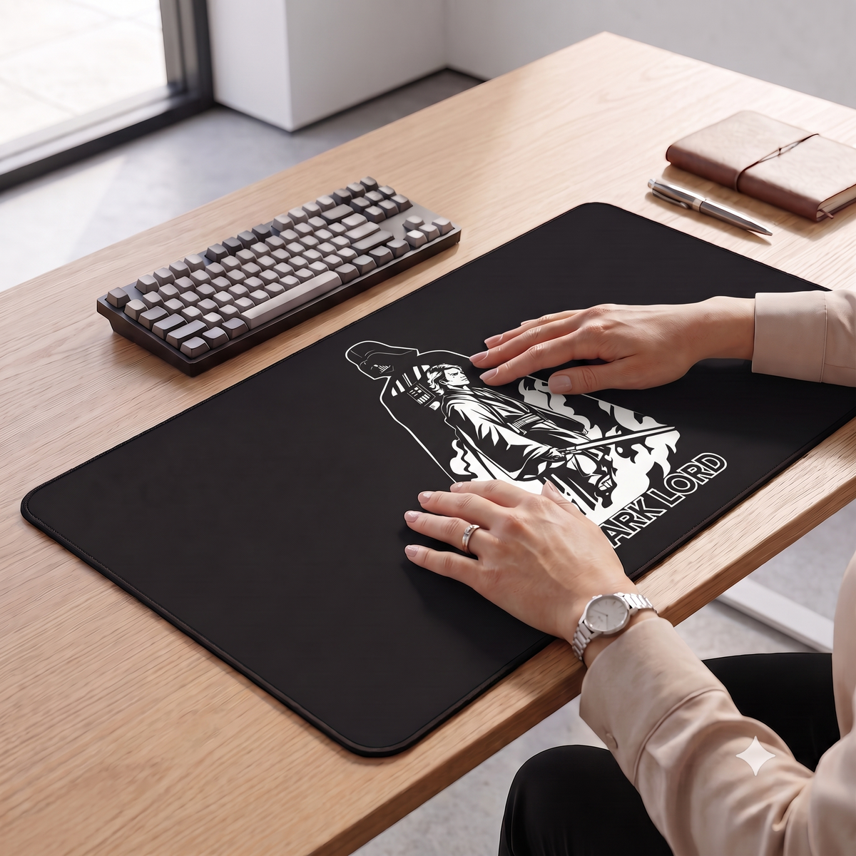 Dark Lord illustration Desk Mat | Sith-themed gaming mousepad