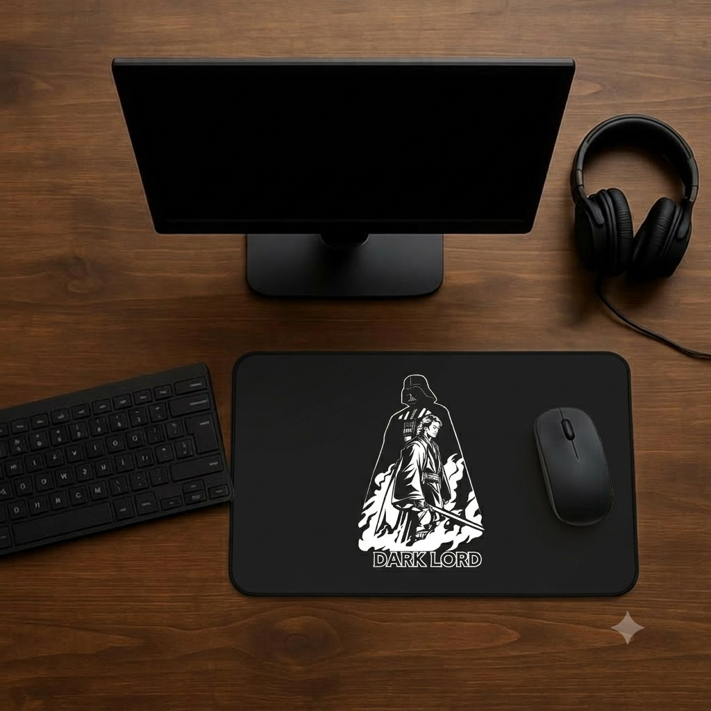 Dark Lord illustration Desk Mat | Sith-themed gaming mousepad