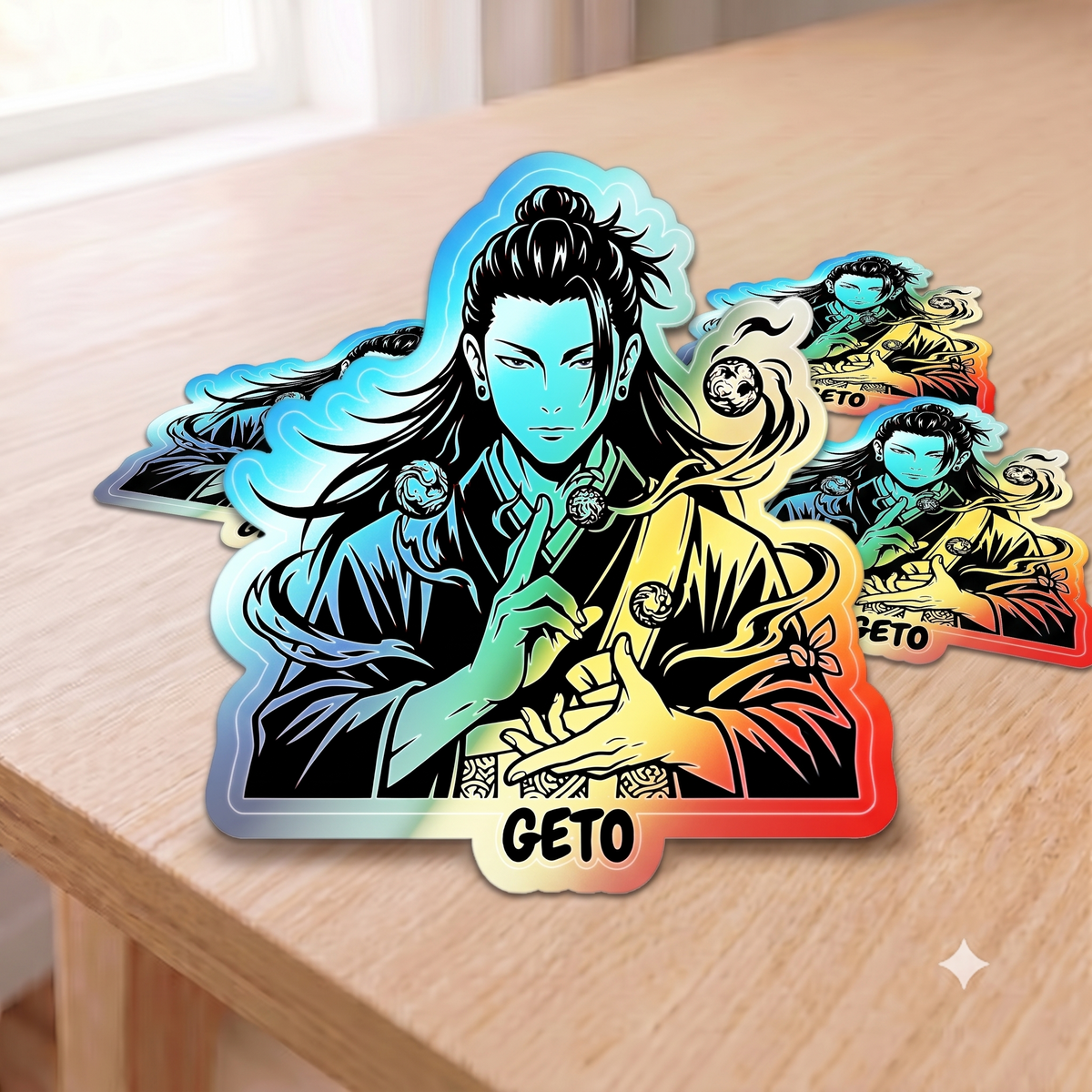 Silhouette Figure Geto Jujutsu Kaisen Anime Character with Smoke Run Your Dream  Holographic Sticker